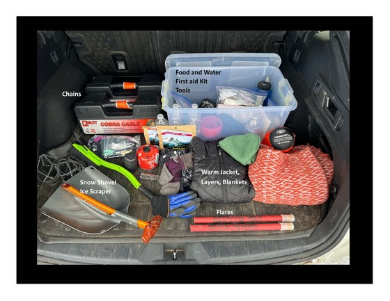 Travelers should keep supplies in their vehicle in case of an emergency. Photo courtesy of ODOT