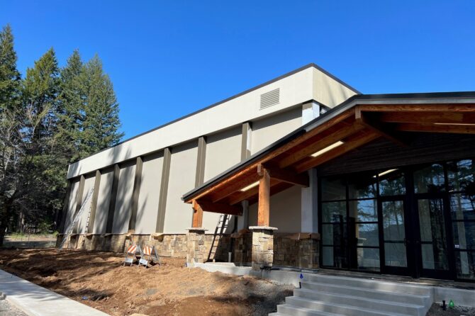 The Detroit Lake Community and Civic Center is nearing completion and a grand opening is scheduled for June 4. The facility will house public meeting spaces as well as Detroit City Hall and firefighting equipment for Idanha-Detroit Rural Fire Protection District.