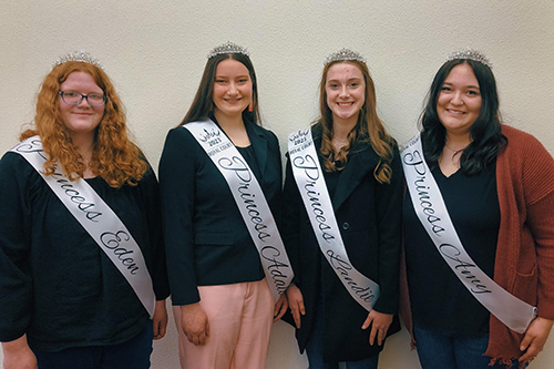 The 2023 Linn County Lamb & Wool Fair Royal Court members, from left, Eden Dominy, Adalai Rudkin, Landie Winans and Amy Hand. Submitted photo