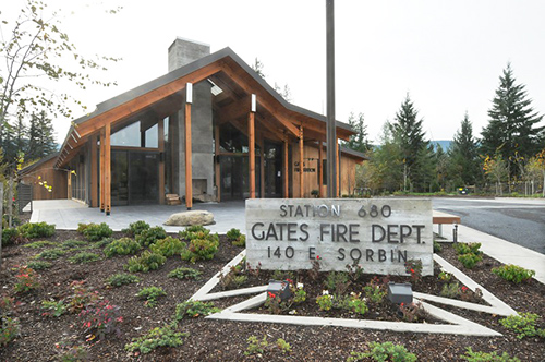 The Gates Fire Hall is the hub of the Gates Rural Fire Protection District. On Tuesday overwhelmingly approved the extension of a 4-year property tax levy for district services, but a mistake in the wording of the measure has thrown its fate into question. Surround Architecture