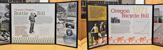 Here is a look at two of the exhibit panels for an Oregon Historical Society presentation on state legislative milestones. The exhibit will be available for viewing at the Brown House in Stayton on July 9, July 23 and July 29. Oregon Historical Society