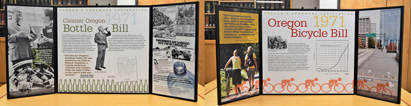 Here is a look at two of the exhibit panels for an Oregon Historical Society presentation on state legislative milestones. The exhibit will be available for viewing at the Brown House in Stayton on July 9, July 23 and July 29. Oregon Historical Society