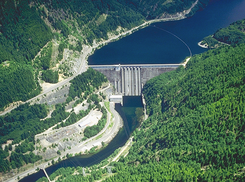 This is an aerial view of the Detroit Dam. The U.S. Army Corps of Engineers is studying whether to reconsider the hydropower function of Willamette River basin dams and two virtual public outreach sessions have been scheduled. U.S. Army Corps of Engineers