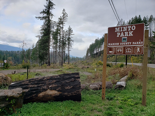 Here is a look at the entrance to Minto County Park near Gates. The park, which has been closed since the 2020 wildfires, will be the subject of a volunteer cleanup effort on Nov. 4-5. James Day