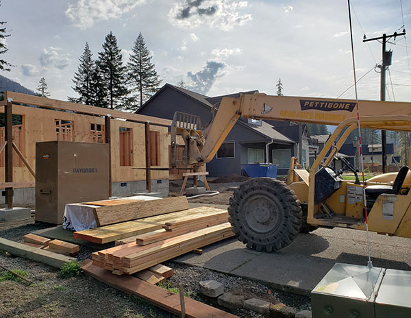 Homes under construction in Detroit late last year. State funds are becoming available to continue to assist those recovering from the 2020 wildfires. JAMES DAY