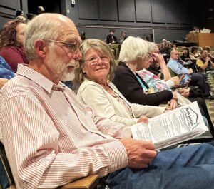 Jeff and Micah Keop are shown in the audience for the April 24 North Santiam Chamber awards night. The couple received the President’s Choice award for their long-time contributions to the Canyon.submitted PHOTO